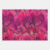 GEMARMERD PAPIER, ABSTRACT ROZE BLAUW GEEL PATROON INPAKPAPIER VEL (Voorkant)