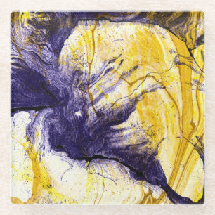 Gemarmerd papier: heldere acryl kunst glazen onderzetter