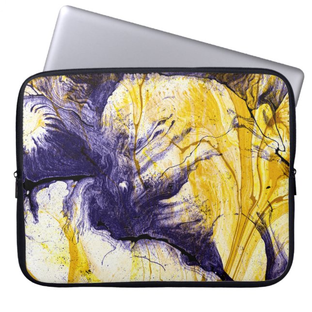 Gemarmerd papier: heldere acryl kunst laptop sleeve (Voorkant)