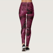 Gemarmerd patroon in donkere magenta en roze leggings (Achterkant)