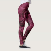 Gemarmerd patroon in donkere magenta en roze leggings (Rechts)