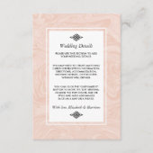 Gemarmerd Roos Elegant Vintage Trouwdetail Informatiekaartje (Voorkant)