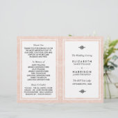 Gemarmerd Roos Elegant Vintage Trouwprogramma (Staand voorkant)