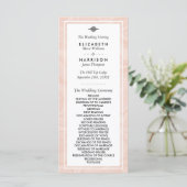 Gemarmerd Roos Elegant Vintage Trouwprogramma Programmakaart (Staand voorkant)