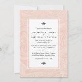 Gemarmerd Roos Elegant Vintage Wedding Kaart (Voorkant)