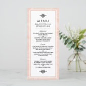 Gemarmerd Roos Elegant Vintage Wedding Menu (Staand voorkant)