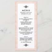Gemarmerd Roos Elegant Vintage Wedding Menu (Voorkant)