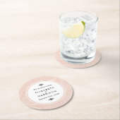 Gemarmerd Roos Elegant Vintage Wedding Ronde Kartonnen Onderzetter (Insitu)