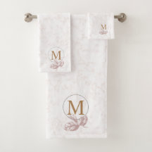 Gemarmerd Roos & Gold LetterMonogrammen