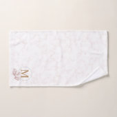 Gemarmerd Roos & Gold LetterMonogrammen Bad Handdoek (Handdoek)