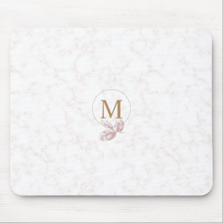 Gemarmerd Roos & Gold LetterMonogrammen Muismat