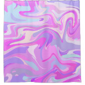 Gemarmerd Roze Paars Turquoise Douchegordijn (Voorkant)