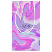 Gemarmerd Roze Paars Turquoise Klein Cadeauzakje (Voorkant)