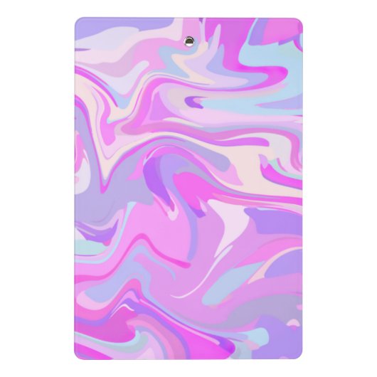 Gemarmerd Roze Paars Turquoise Mini Klembord (Achterkant)