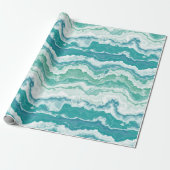 gemarmerd schuimrubber: zee cadeaupapier (Uitgerold)