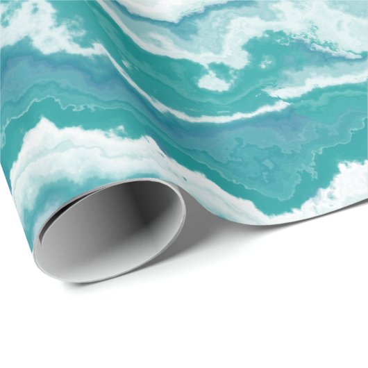 gemarmerd schuimrubber: zee cadeaupapier (Rol Hoek)