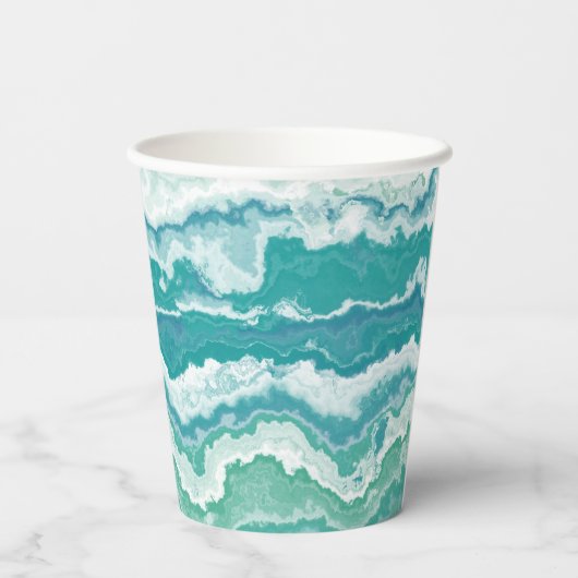 gemarmerd schuimrubber: zee papieren bekers (Achterkant)