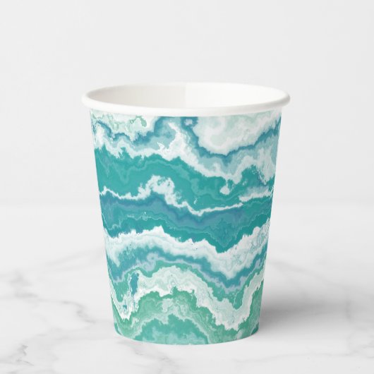 gemarmerd schuimrubber: zee papieren bekers (Links)