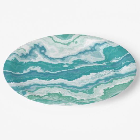 gemarmerd schuimrubber: zee papieren bordje (Gekanteld)