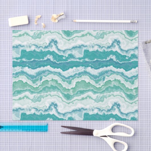gemarmerd schuimrubber: zee tissuepapier (Craft)