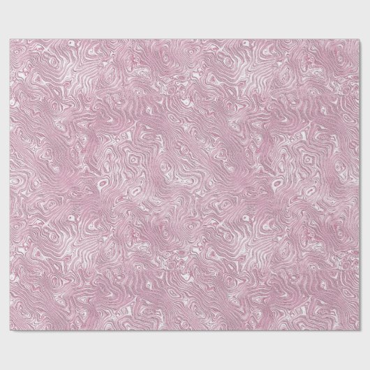 Gemarmerd Silk Moire Patroon in Dusty Pink Cadeaupapier (Vlak)