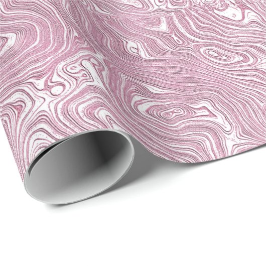Gemarmerd Silk Moire Patroon in Dusty Pink Cadeaupapier (Rol Hoek)