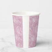 Gemarmerd Silk Moire Patroon in Dusty Pink Papieren Bekers (Links)