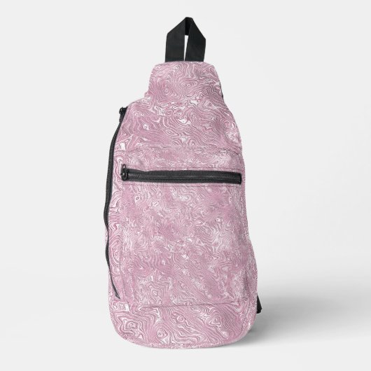 Gemarmerd Silk Moire Patroon in Dusty Pink Sling Bag (Voorkant)