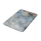 Gemarmerd Stof Blauw Grijs Beige Modern Badmat (Gekanteld)