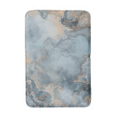 Gemarmerd Stof Blauw Grijs Beige Modern Badmat (Voorkant Verticaal)