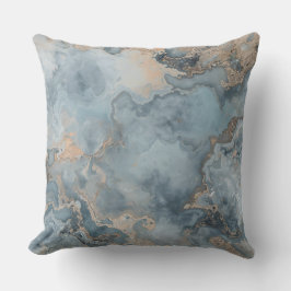 Gemarmerd Stof Blauw Grijs Beige Modern Kussen