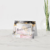 Gemarmerd stoffig Roos Zwart Goud Abstract Bedankkaart (Voorkant)
