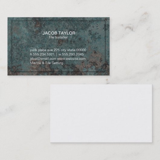 gemarmerd visitekaartje (Voorkant / Achterkant)