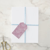 Gemarmerd Zijde Moire Patroon in Stof Roze Cadeaulabel (Met Touw)
