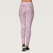 Gemarmerd Zijde Moire Patroon in Stof Roze Leggings (Achterkant)