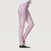Gemarmerd Zijde Moire Patroon in Stof Roze Leggings (Rechts)