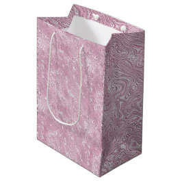 Gemarmerd Zijde Moire Patroon in Stof Roze Medium Cadeauzakje