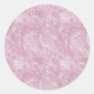 Gemarmerd Zijde Moire Patroon in Stof Roze Ronde Sticker