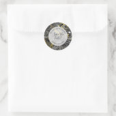 Gemarmerd zwart en geel ronde sticker (Tas)