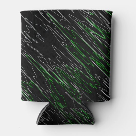 Gemarmerd zwart groen blikjeskoeler (Voorkant)