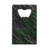 Gemarmerd zwart groen creditkaart flessenopener (Voorkant)