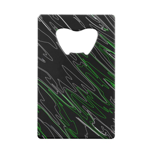 Gemarmerd zwart groen creditkaart flessenopener (Achterkant)