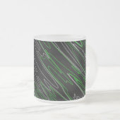 Gemarmerd zwart groen matglas koffiemok (Voorkant rechts)
