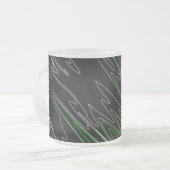 Gemarmerd zwart groen matglas koffiemok (Voorkant links)