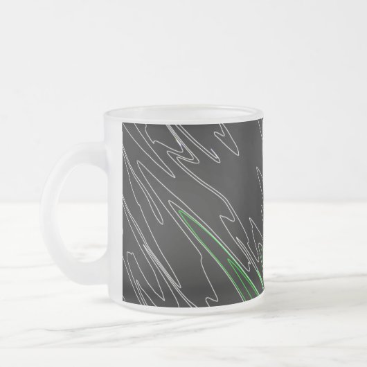 Gemarmerd zwart groen matglas koffiemok (Links)