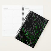 Gemarmerd zwart groen planner (Display)