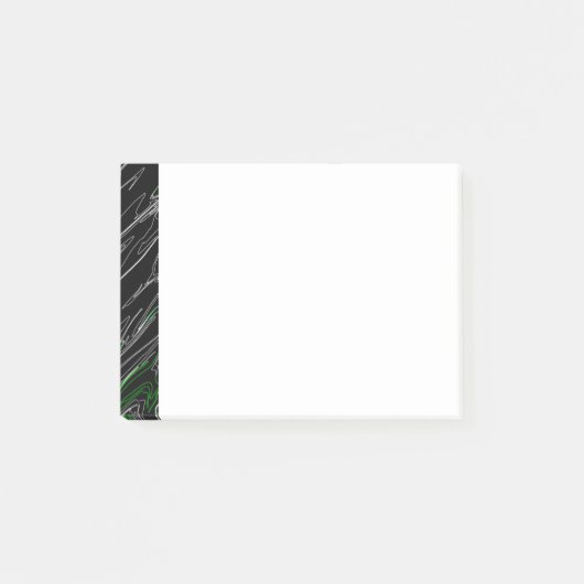 Gemarmerd zwart groen post-it® notes (Voorkant)