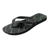 Gemarmerd zwart groen teenslippers (Schuin)