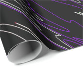 Gemarmerd zwart Paars Cadeaupapier (Rol Hoek)