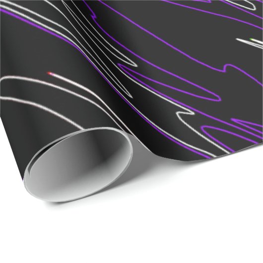 Gemarmerd zwart Paars Cadeaupapier (Rol Hoek)